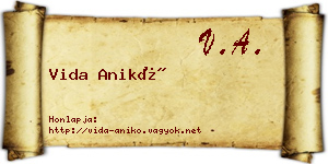 Vida Anikó névjegykártya