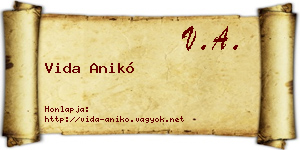 Vida Anikó névjegykártya